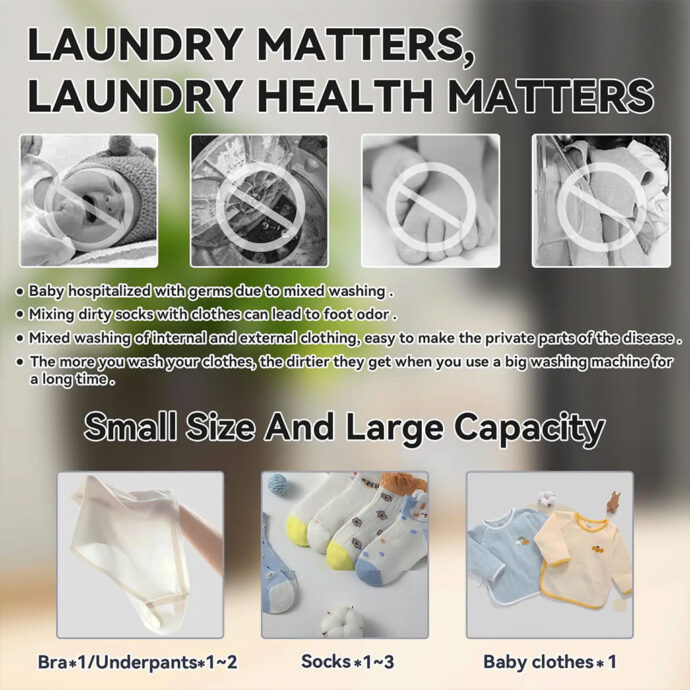 ⁦Mini Machine à Laver Portable – Lave-linge Compact pour Voyages & Petits Espaces⁩ - الصورة ⁦4⁩