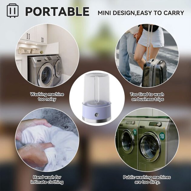 Mini Machine à Laver Portable – Lave-linge Compact pour Voyages & Petits Espaces