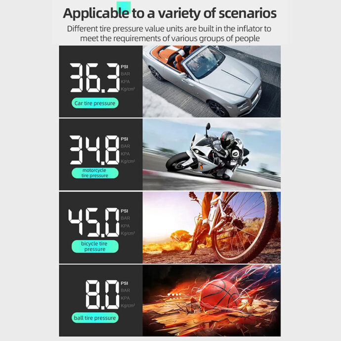 ⁦Mini Pompe à Air 150 PSI – Rechargeable et Multifonction⁩ - الصورة ⁦7⁩