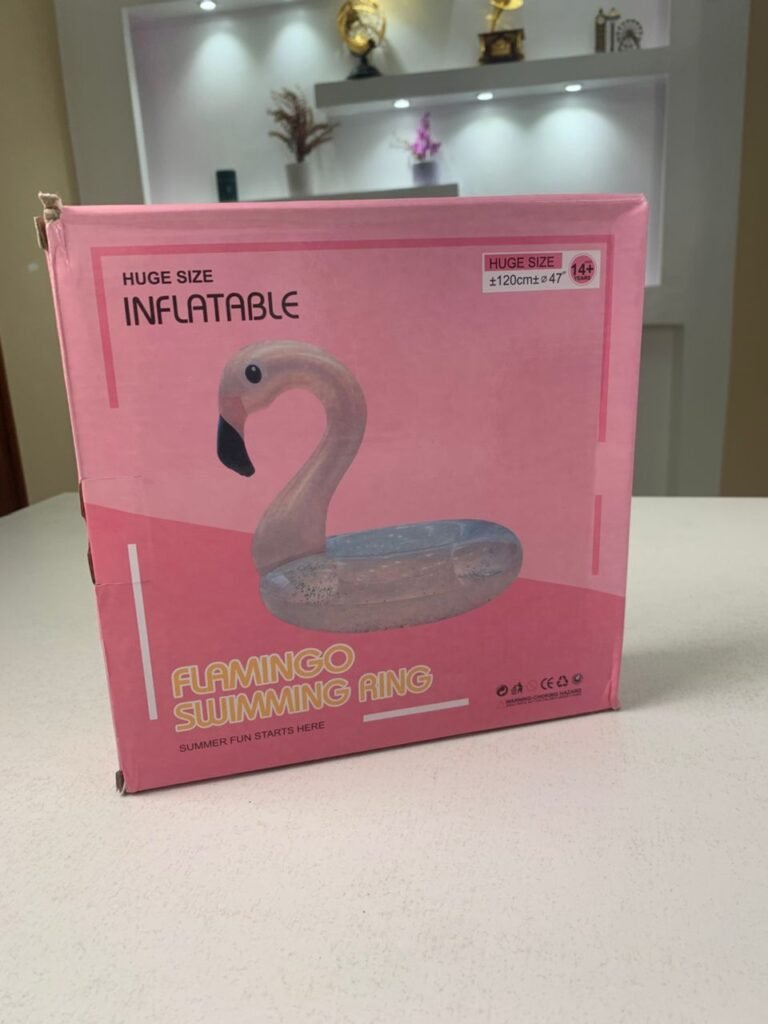 Bouée Gonflable Flamant Rose avec Confettis