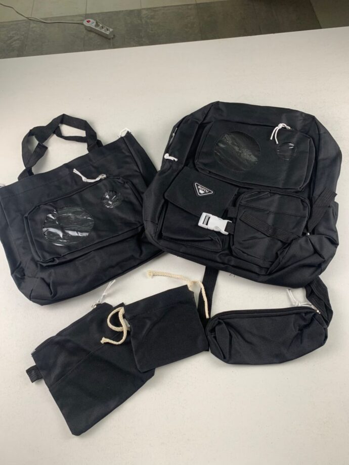 ⁦Set de Sacs Scolaires Kawaii 5 Pièces – Guiyu V2 – Noir⁩ - الصورة ⁦3⁩