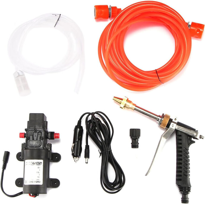 ⁦: Nettoyeur Haute Pression 130 PSI – Kit de Lavage Portable 12V pour Voiture⁩ - الصورة ⁦9⁩