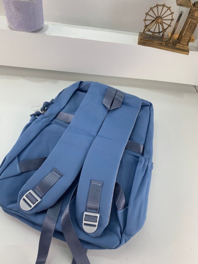 ⁦Sac à Dos Scolaire Décontracté XHD en Nylon – Bleu⁩ - الصورة ⁦8⁩