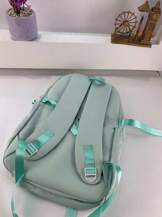 ⁦Sac à Dos Scolaire Décontracté XHD en Nylon – Vert⁩ - الصورة ⁦8⁩