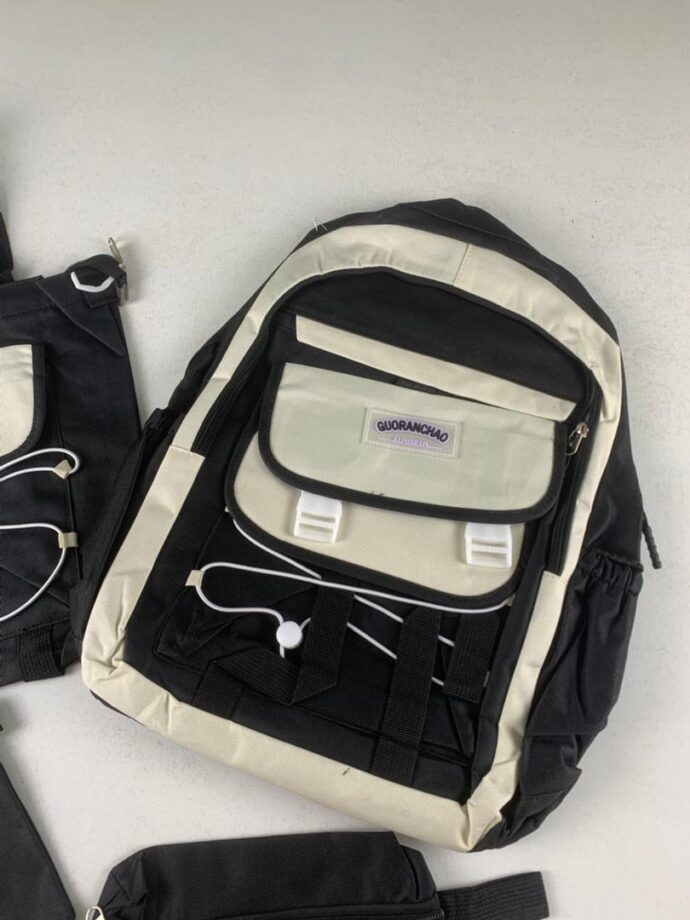 ⁦Ensemble sac à dos Kawaii GUORANCHAO  4 pièces pour adolescents – Noir⁩ - الصورة ⁦4⁩
