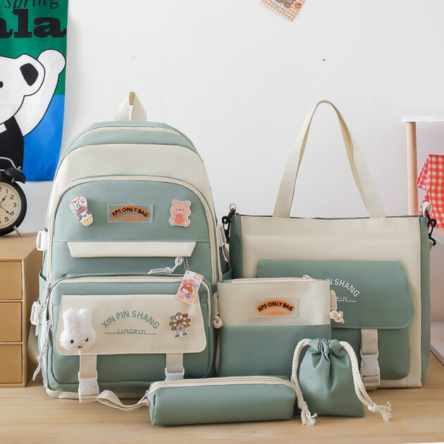 Ensemble 4Pcs Sacs Kawaii vert GUORANCHAO – Confortable