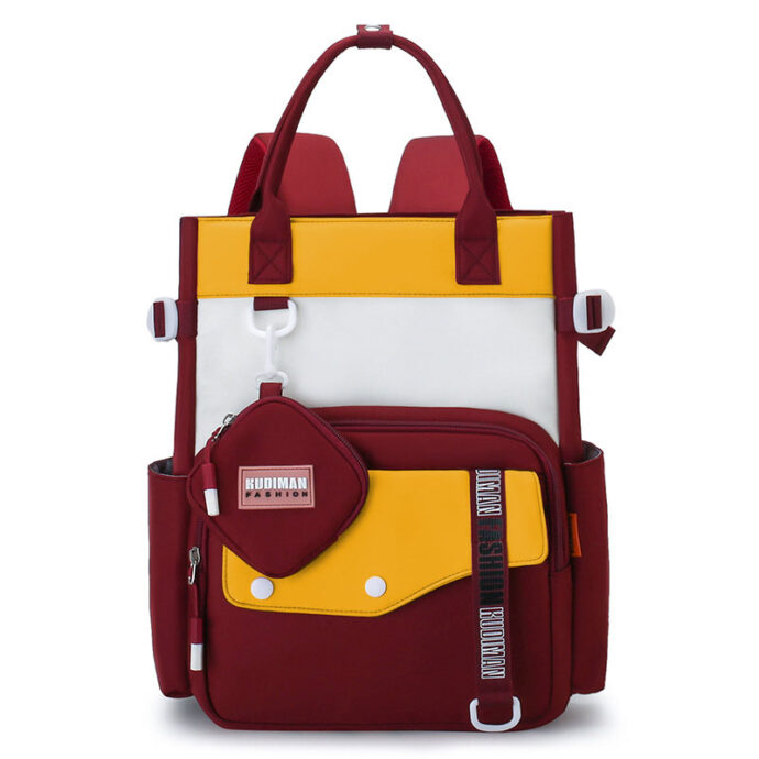 Ensemble de sacs scolaires kawaii 2 pièces avec pochette – Rouge