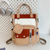 Ensemble de sacs scolaires kawaii 2 pièces avec pochette – Beige