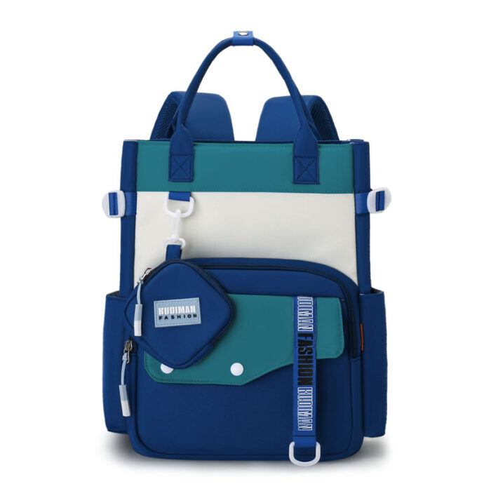 ⁦Ensemble de sacs scolaires kawaii 2 pièces avec pochette – Bleu⁩ - الصورة ⁦2⁩