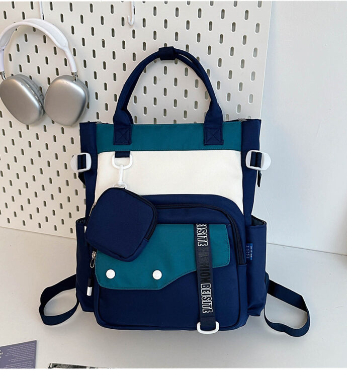 Ensemble de sacs scolaires kawaii 2 pièces avec pochette – Bleu
