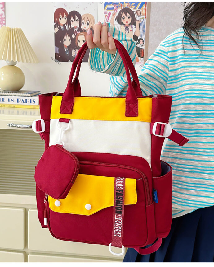 ⁦Ensemble de sacs scolaires kawaii 2 pièces avec pochette – Rouge⁩ - الصورة ⁦4⁩