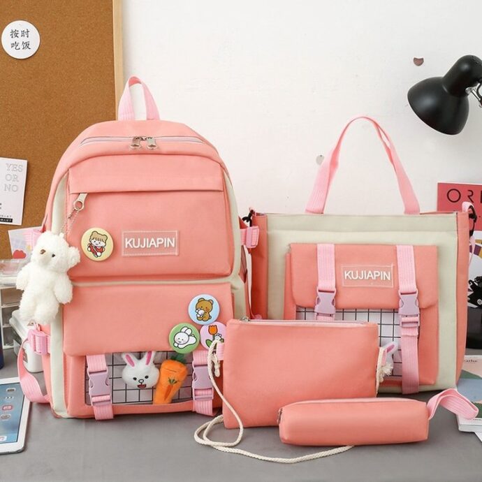 ⁦Sac à Dos Kawaii 4-en-1 HAOLIDA V1 –  Rose⁩ - الصورة ⁦8⁩