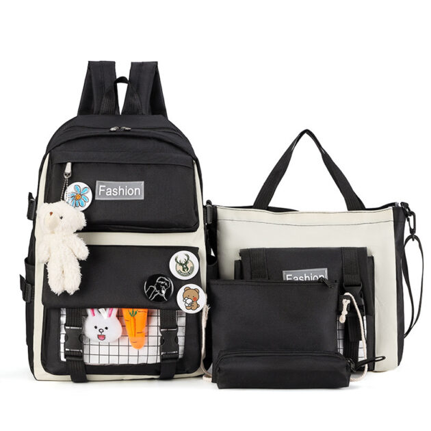 Sac à Dos Kawaii 4-en-1 HAOLIDA V1 –  Noir