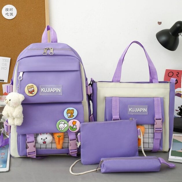 Sac à Dos Kawaii 4-en-1 HAOLIDA V1 –  Mauve