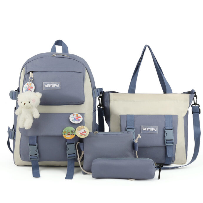 ⁦Ensemble de Sacs d’École 4 Pièces Kawaii HAOLIDA V2 – Bleu⁩ - الصورة ⁦3⁩