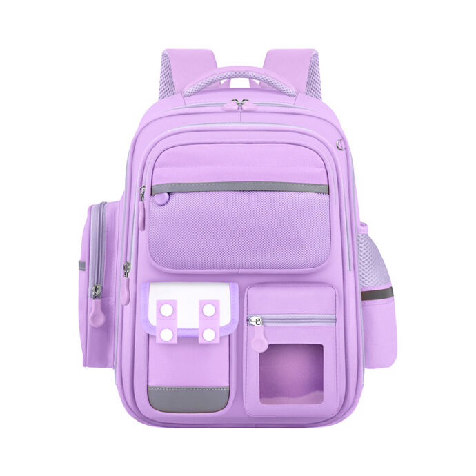⁦Grand Sac à Dos Enfant  pour École Primaire – Mauve⁩ - الصورة ⁦6⁩