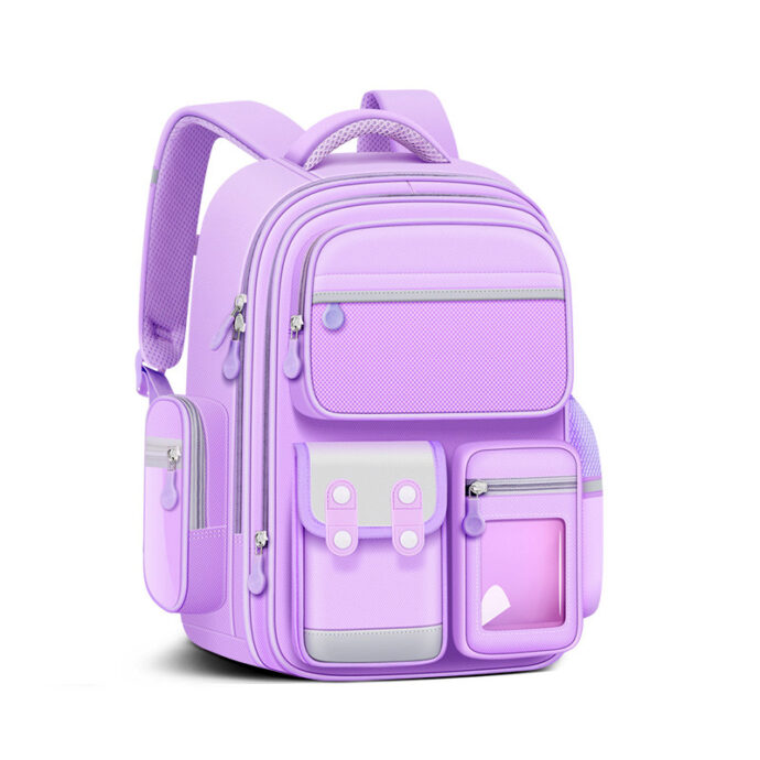 Grand Sac à Dos Enfant  pour École Primaire – Mauve