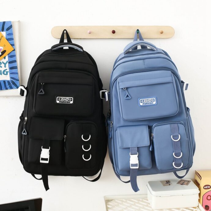 ⁦Sac à Dos Scolaire Décontracté XHD en Nylon – Vert⁩ - الصورة ⁦6⁩