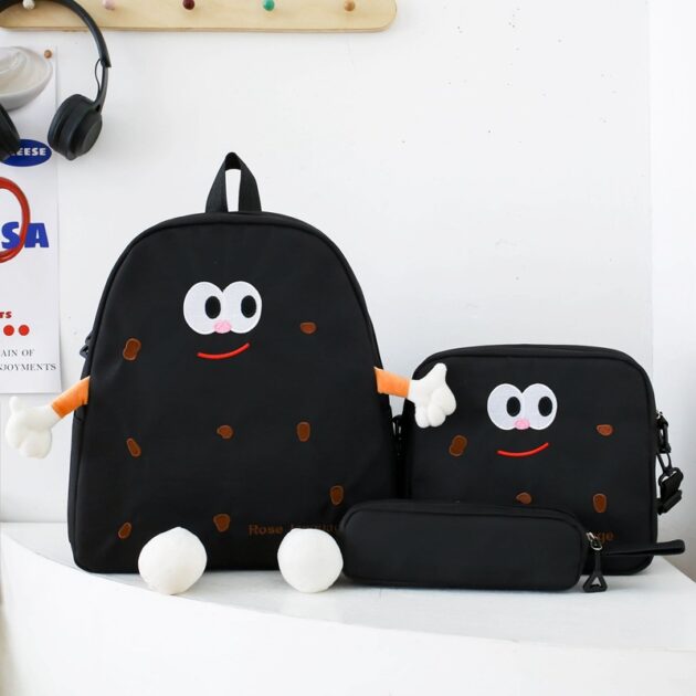 Sac à dos Kawaii – Polyvalent , élégant , confortable NOIR
