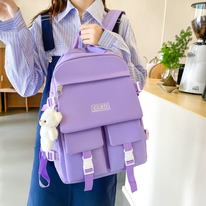 ⁦Set Scolaire Kawaii 5 Pièces – CLBD V2 – Mauve⁩ - الصورة ⁦2⁩