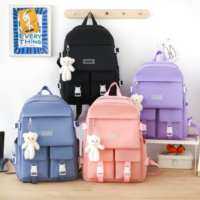 ⁦Set Scolaire Kawaii 5 Pièces – CLBD V2 – Bleu⁩ - الصورة ⁦5⁩
