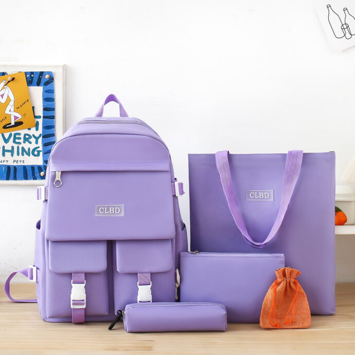 ⁦Set Scolaire Kawaii 5 Pièces – CLBD V2 – Bleu⁩ - الصورة ⁦4⁩