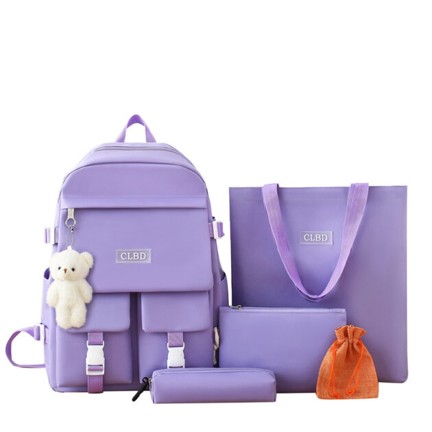 Set Scolaire Kawaii 5 Pièces – CLBD V2 – Mauve