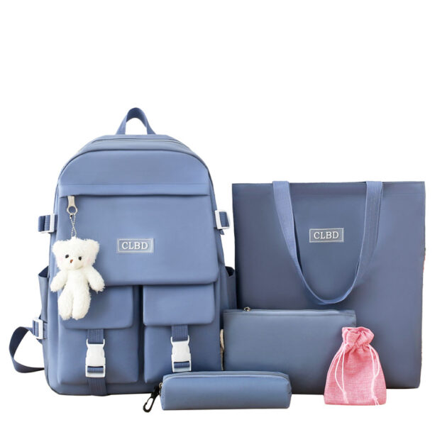 Set Scolaire Kawaii 5 Pièces – CLBD V2 – Bleu