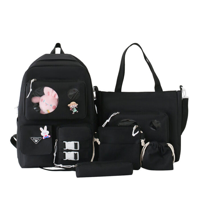 Set de Sacs Scolaires Kawaii 5 Pièces – Guiyu V2 – Noir