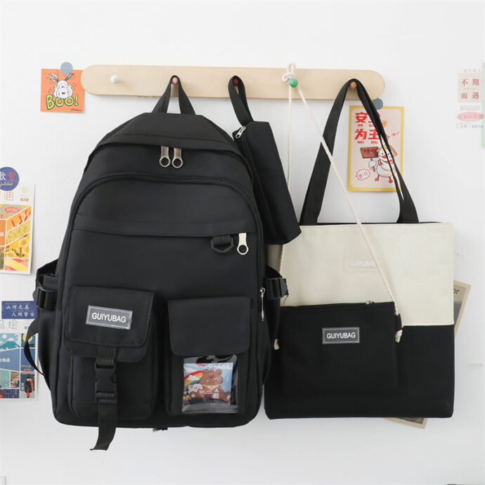 ⁦Kit Scolaire 4-en-1 Kawaii pour Filles – Guiyu V3- Noir⁩ - الصورة ⁦2⁩
