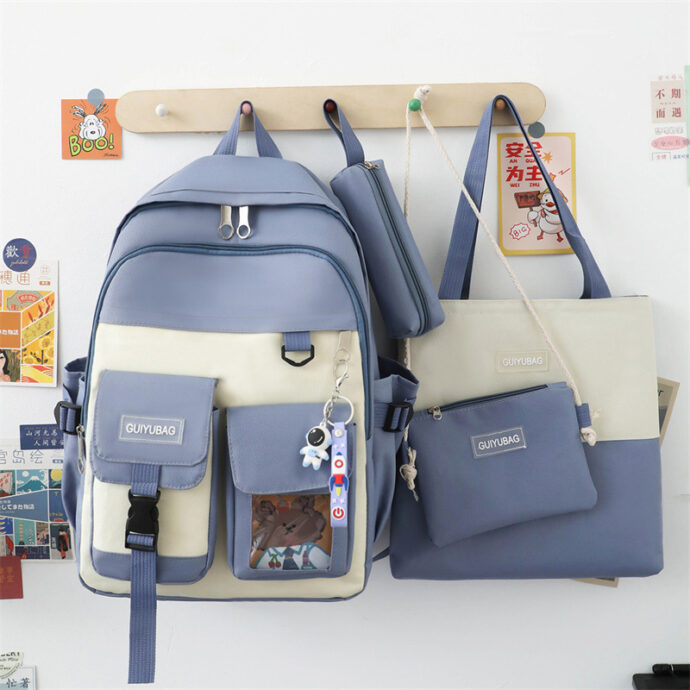 ⁦Kit Scolaire 4-en-1 Kawaii pour Filles – Guiyu V3- Bleu⁩ - الصورة ⁦5⁩