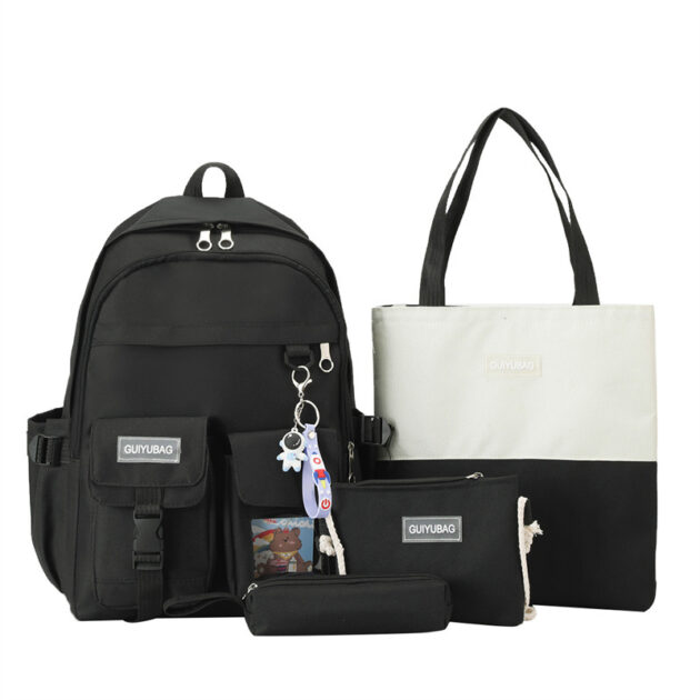 Kit Scolaire 4-en-1 Kawaii pour Filles – Guiyu V3- Noir