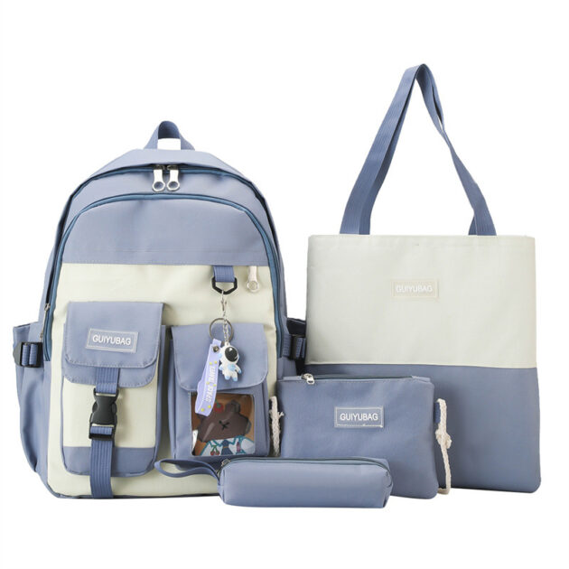 Kit Scolaire 4-en-1 Kawaii pour Filles – Guiyu V3- Bleu