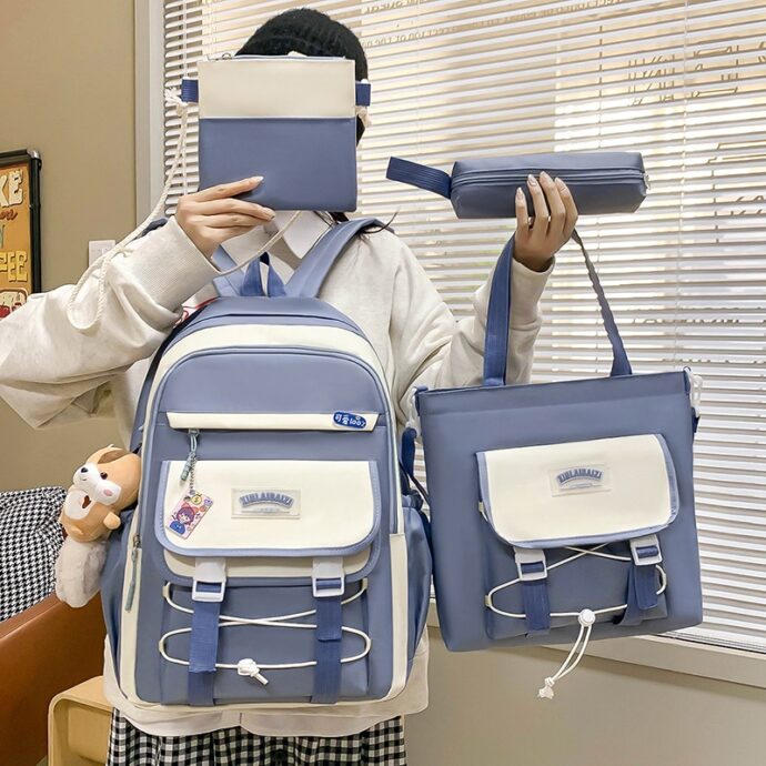 ⁦Ensemble 4Pcs Sacs Kawaii Bleu GUORANCHAO – Confortable⁩ - الصورة ⁦2⁩