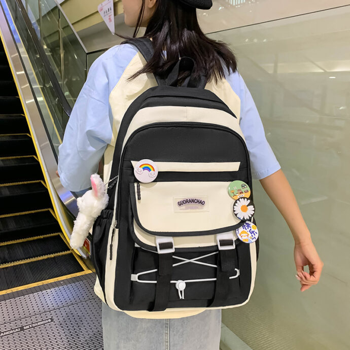 ⁦Ensemble sac à dos Kawaii GUORANCHAO  4 pièces pour adolescents – Noir⁩ - الصورة ⁦2⁩