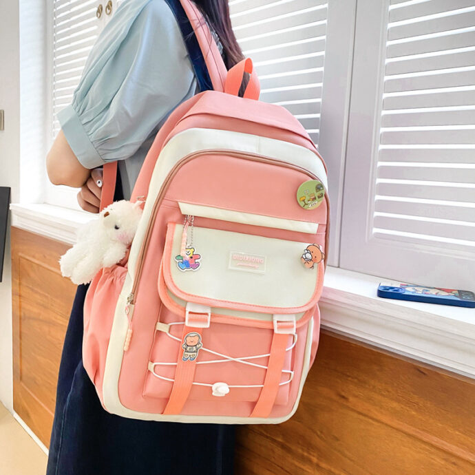 ⁦Ensemble sac à dos Kawaii GUORANCHAO  4 pièces pour adolescents – Rose⁩ - الصورة ⁦2⁩