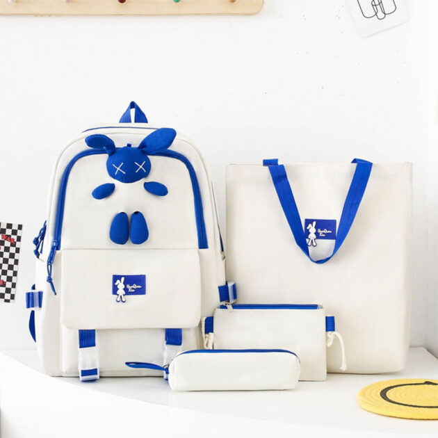 Ensemble de Sacs d’École Kawaii 4PCS Lapin