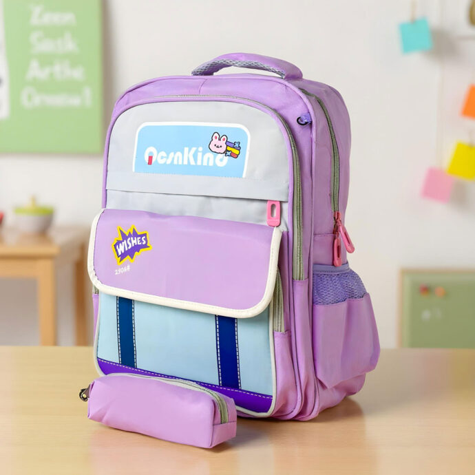 ⁦Sac à Dos Enfant avec Trousse – ROSE⁩ - الصورة ⁦3⁩