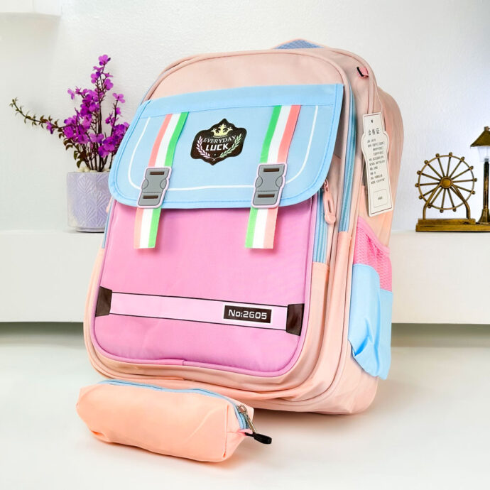 ⁦Sac à Dos Enfant avec Trousse – Rose⁩ - الصورة ⁦2⁩