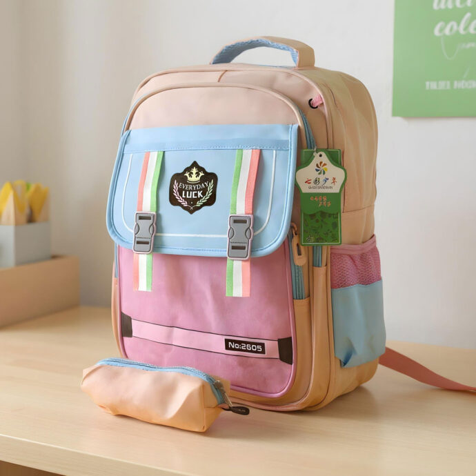 Sac à Dos Enfant avec Trousse – Rose