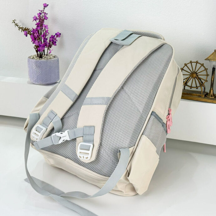 ⁦Sac à Dos Scolaire avec Trousse – Modèle Enfant 2605 Beige⁩ - الصورة ⁦8⁩