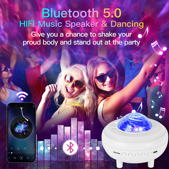 ⁦Enceinte LED RGB avec Synchronisation Musicale et Effet Aurore Boréale⁩ - الصورة ⁦3⁩