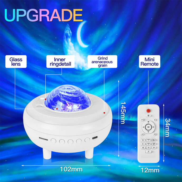 ⁦Enceinte LED RGB avec Synchronisation Musicale et Effet Aurore Boréale⁩ - الصورة ⁦2⁩