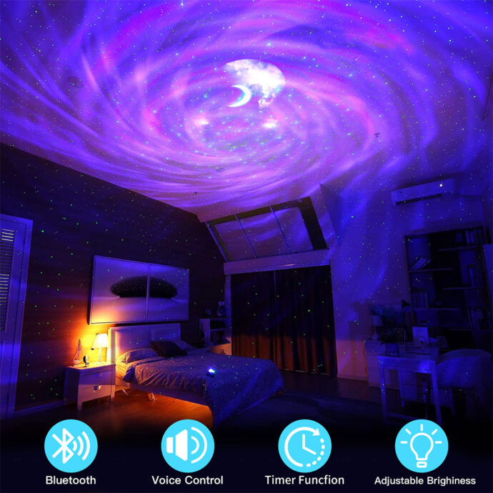 ⁦Enceinte LED RGB avec Synchronisation Musicale et Effet Aurore Boréale⁩ - الصورة ⁦4⁩
