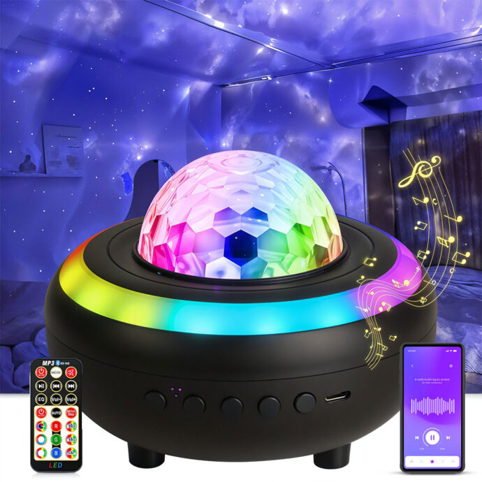 ⁦Enceinte LED RGB avec Synchronisation Musicale et Effet Aurore Boréale⁩ - الصورة ⁦6⁩