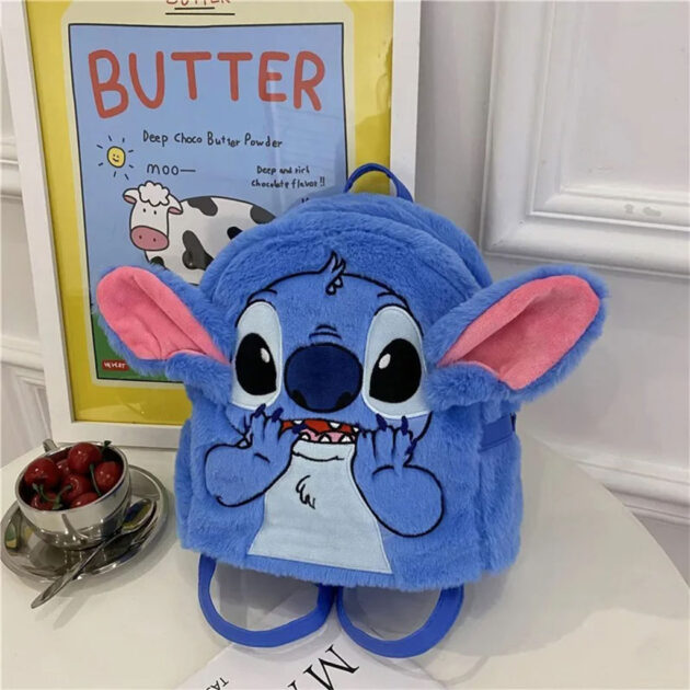 Mini Sac à dos Stitch en Peluche Kawaii – toucher doux pour enfants