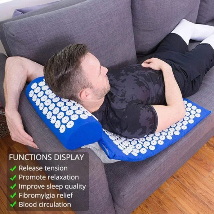 ⁦Tapis d’Acupression et Oreiller avec Sac – Soulagement Douleurs & Relaxation⁩ - الصورة ⁦4⁩