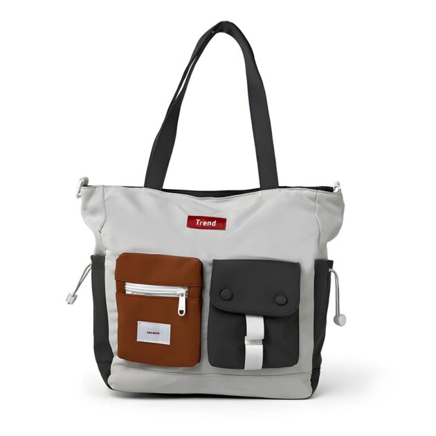 Sac Fourre-Tout Style Coréen Moderne et Fonctionnel  – Gris
