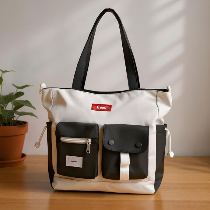 ⁦Sac Fourre-Tout Style Coréen Moderne et Fonctionnel  – Noir⁩ - الصورة ⁦2⁩