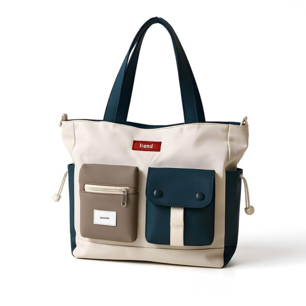 Sac Fourre-Tout Style Coréen Moderne et Fonctionnel  – Bleu